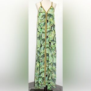 NEW W/TAGS AMERICA AND BEYOND Toucan/Tropical Print Maxi Dress (S) Retail $99